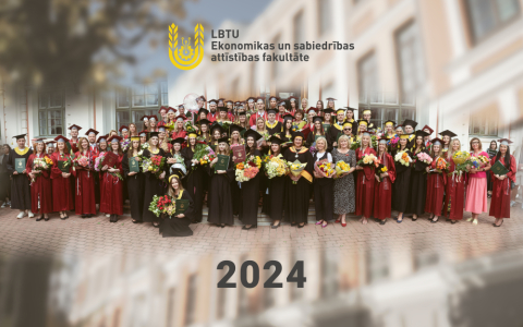 Ekonomikas un sabiedrības attīstības fakultātes absolventu vasaras izlaidums 2024