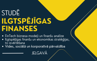 LBTU izsludina uzņemšanu jaunā maģistra programmā "Ilgtspējīgas finanses"